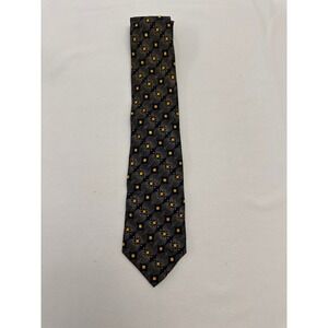 Brioni Seta Silk Metal Hang Tag Geometric Abstract Swirls Quiet Luxury Tie